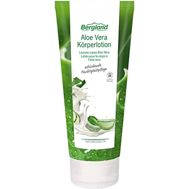 Bergland Aloe Vera Körperlotion, 2 x 200 ml, zertifizierte Naturkosmetik mit Bio Aloe Vera und Gurkenhydrolat, für alle Hauttypen geeignet – Bild 1