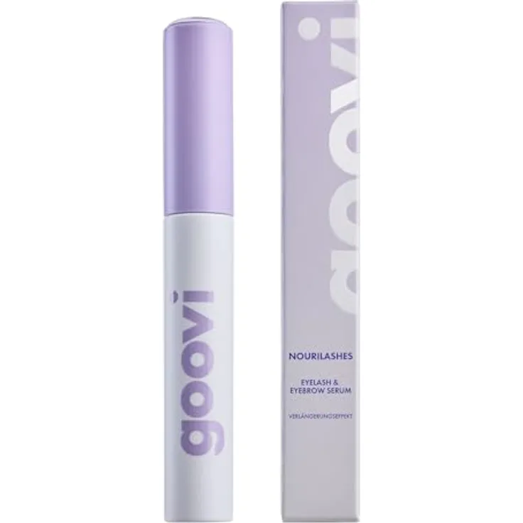 GOOVI Nourilashes Eyelashes & Eyebrows Serum, Wimpern- & Augenbrauenserum mit Biotin & Peptiden, für längere und dichtere Wimpern in 28 Tagen, 8ml