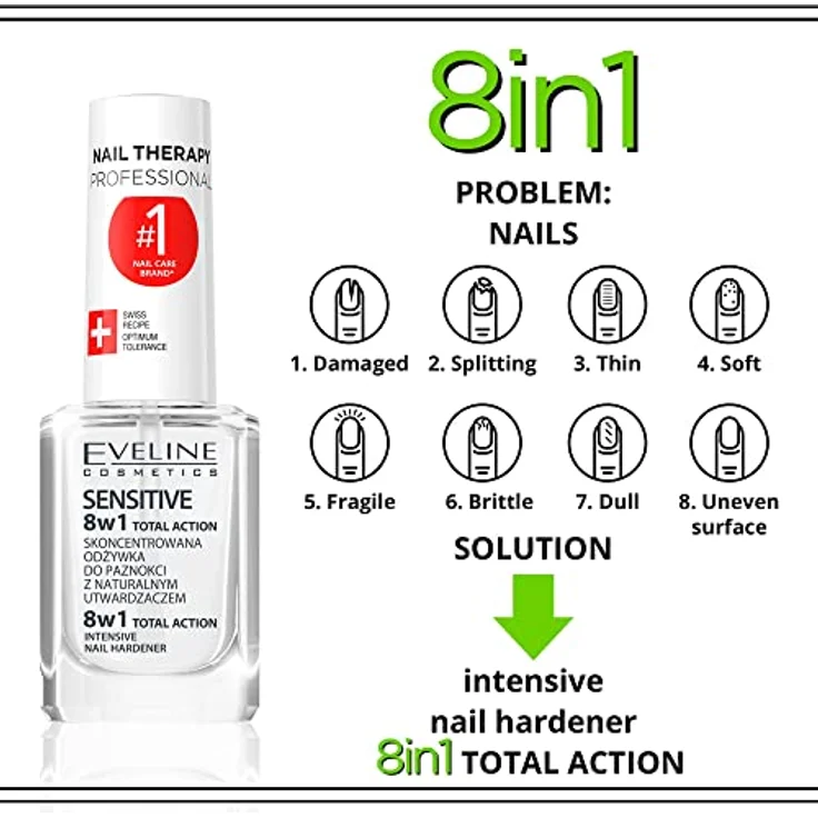 Eveline 8In1 Total Action Intensive Nail Hardener 12ml, Nagelpflege – Bild 2