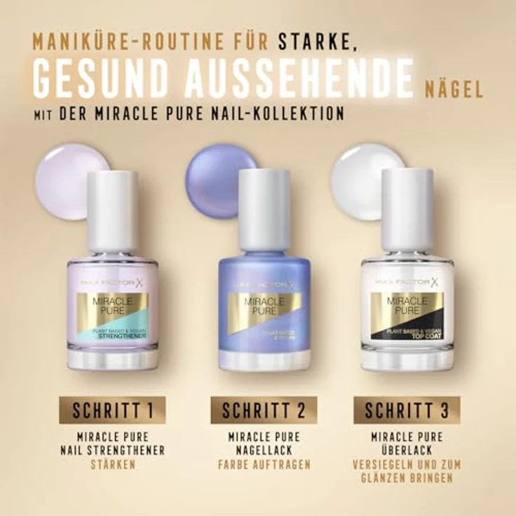 Max Factor Miracle Pure, langanhaltender Nagellack 850 Bright Angelite, 12 ml mit veganer Formel und glänzendem Finish – Bild 5