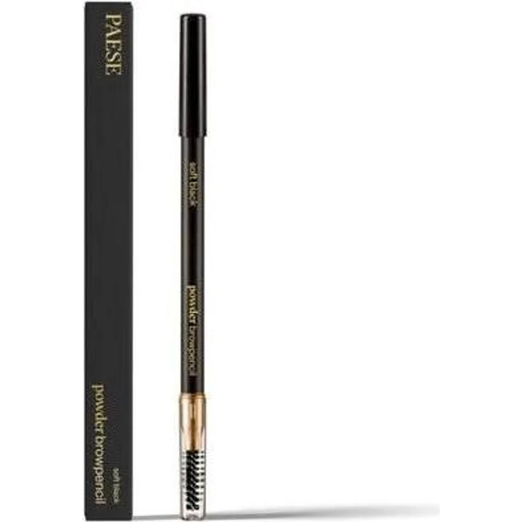 Paese Powder Brow Pencil, Augenbrauenstift in Soft Black, 1,19g – cremige, leicht verschmelzbare Formel für präzises Auftragen und natürliche Fülle