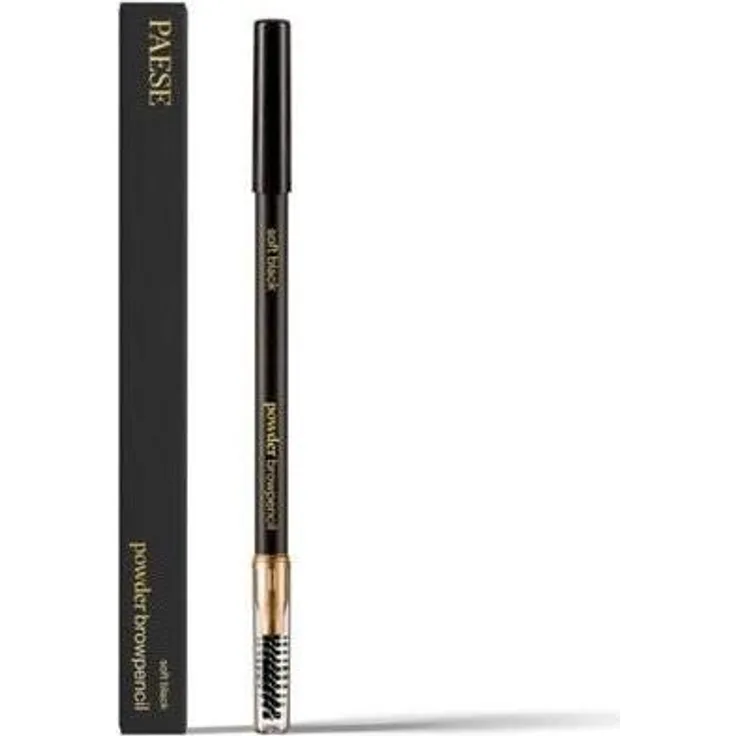 Paese Powder Brow Pencil, Augenbrauenstift in Soft Black, 1,19g – cremige, leicht verschmelzbare Formel für präzises Auftragen und natürliche Fülle