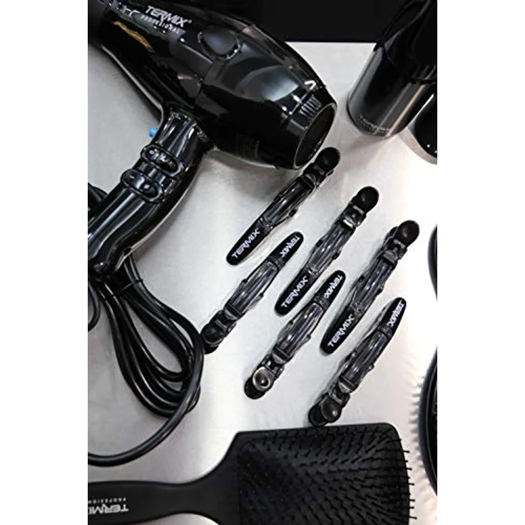 Termix Set mit 6 professionellen Haarspangen. Soft-Touch-Stil. Perfekter Halt des Haares. Farbe: Mattschwarz., Mattschwarze Farbe – Bild 5