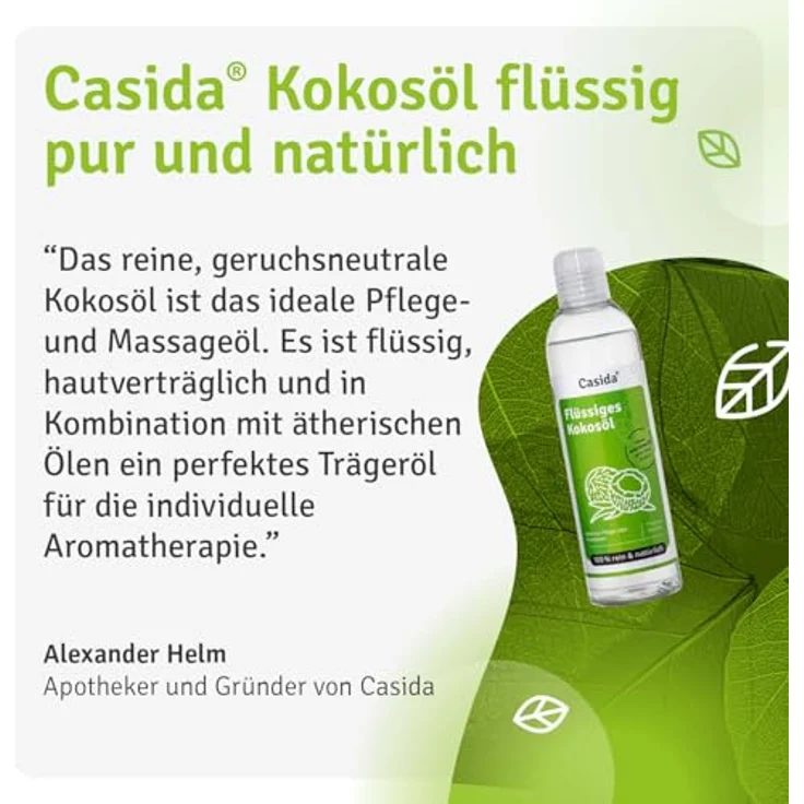 Casida Kokosöl Flüssig pur & Natürlich Körperöl 250 ml – Bild 10