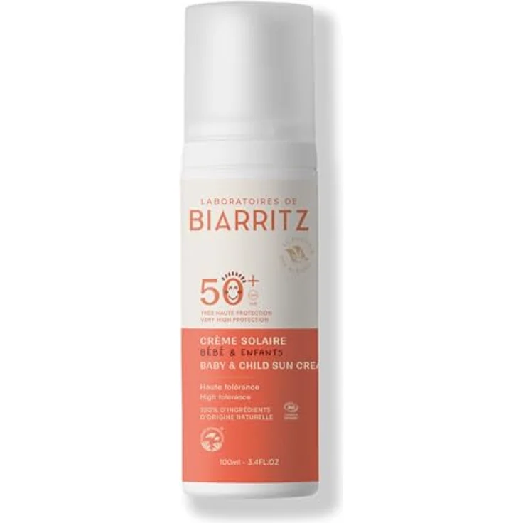 Laboratoires de Biarritz Sonnencreme Baby & Kind LSF50+, Bio-zertifiziert, leichte cremige Textur, 100 ml, Made in France – Bild 1