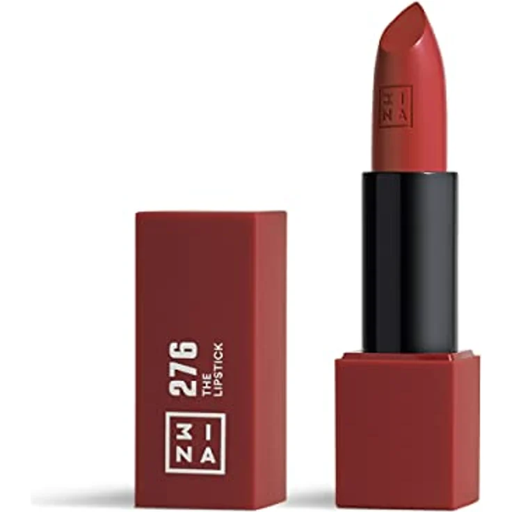 3INA The Lipstick Lippenstift, hohe Deckkraft, mattes Finish, 4,5 g, Nr. 276 - Dusty Red – Bild 1
