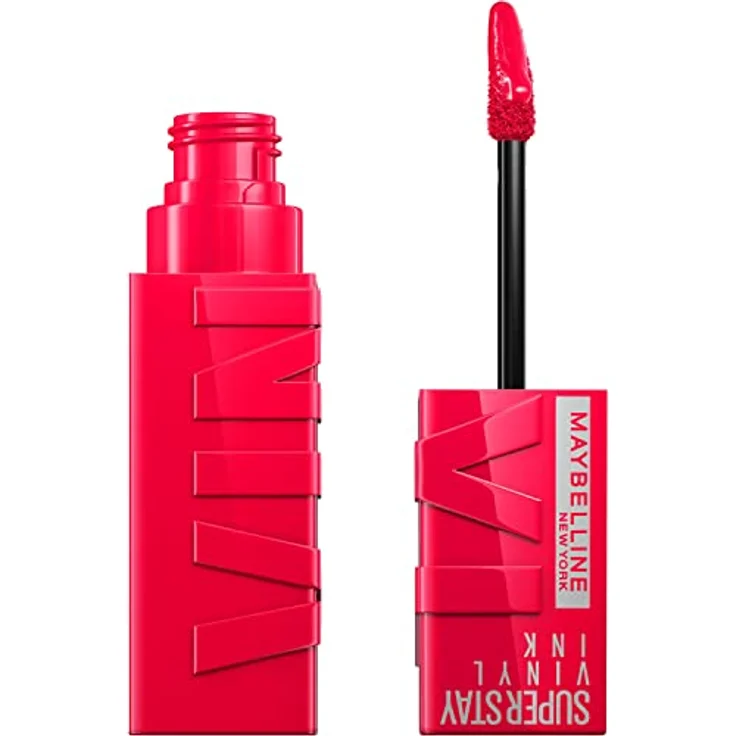 Maybelline New York flüssiger Lippenstift, Liquid Lipstick mit 16 Stunden Halt und glänzendem Finish, Super Stay Vinyl Ink, Nr. 45 Capricious, 4,2 ml – Bild 1