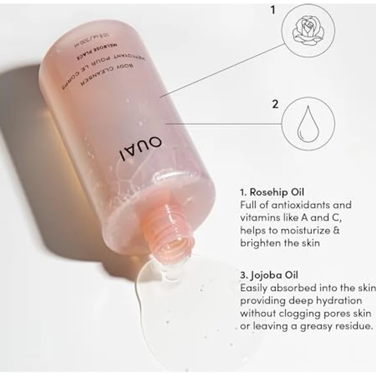 Ouai Body Cleanser Melrose Place, Duschgel für Damen mit Rose, Bergamotte und weißem Moschus, 300 ml – Bild 3