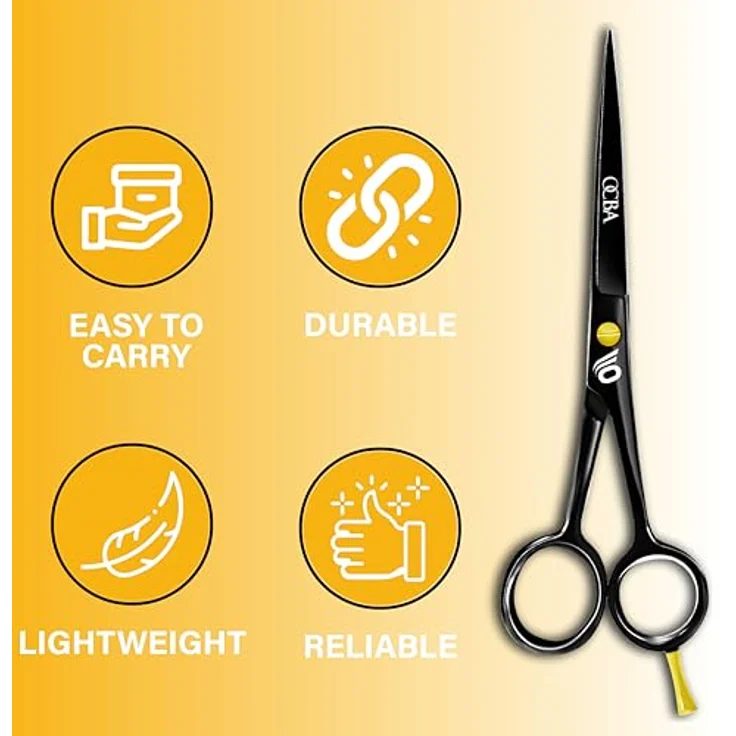 OCBA Friseurschere 6 Zoll, Edelstahl Haarschneider mit konvexen Kanten, Japanisch Schwarz, professionell und ergonomisch designet – Bild 3