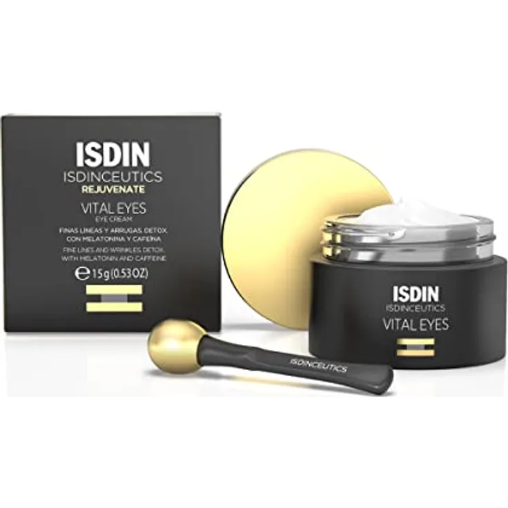 ISDIN Isdinceutics Vital Eyes, Crema Contorno de Ojos Antiarrugas, con Melatonina y Cafeína, 1 x 15 ml