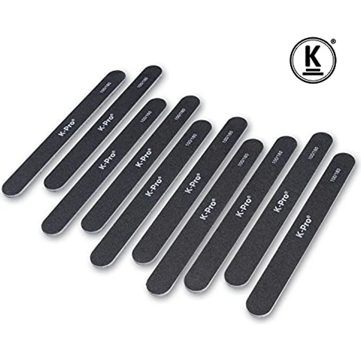 K-Pro Sandblatt-Nagelfeile - Profi Sandblattfeile Set 100/180 gerade - 10 Stück – Bild 5