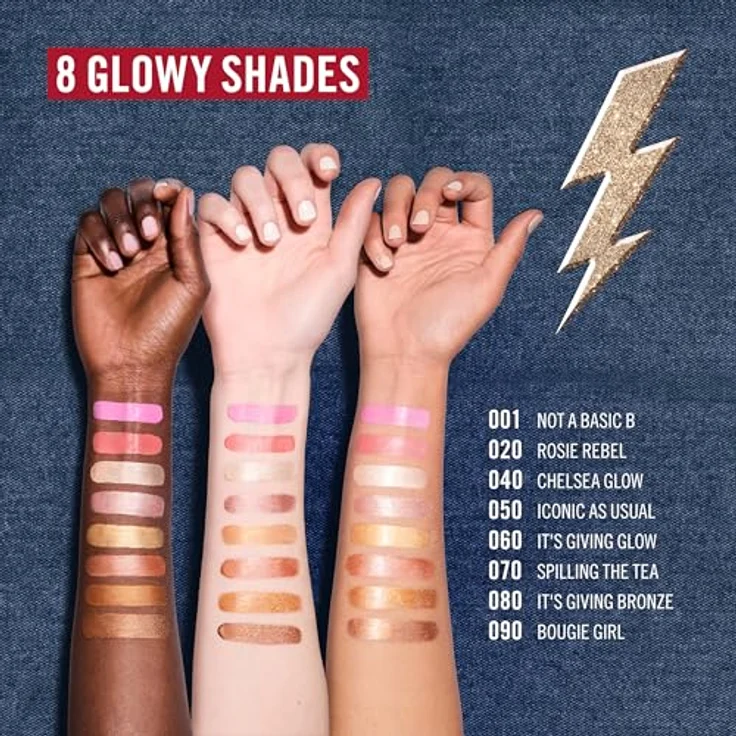 Rimmel Multi Tasker Turbocharged Glow Liquid Illuminator 001 - Not a Basic B, 10 ml, mit lichtreflektierenden Perlen, vegan und hautpflegend – Bild 5