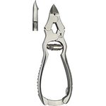 Nagelzange Übersetzungs-Kopfschneider, Halb Kopf, 16 cm, extra kräftig, doppelte Übersetzung, Eckenzange, gebogen, dicke Nägel