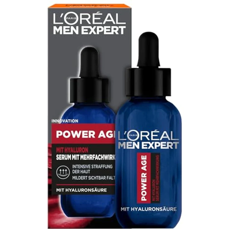 L'Oréal Men Expert Power Age Serum mit Hyaluron, Anti-Aging Feuchtigkeitspflege für müde und matte Haut, 30 ml – Bild 1