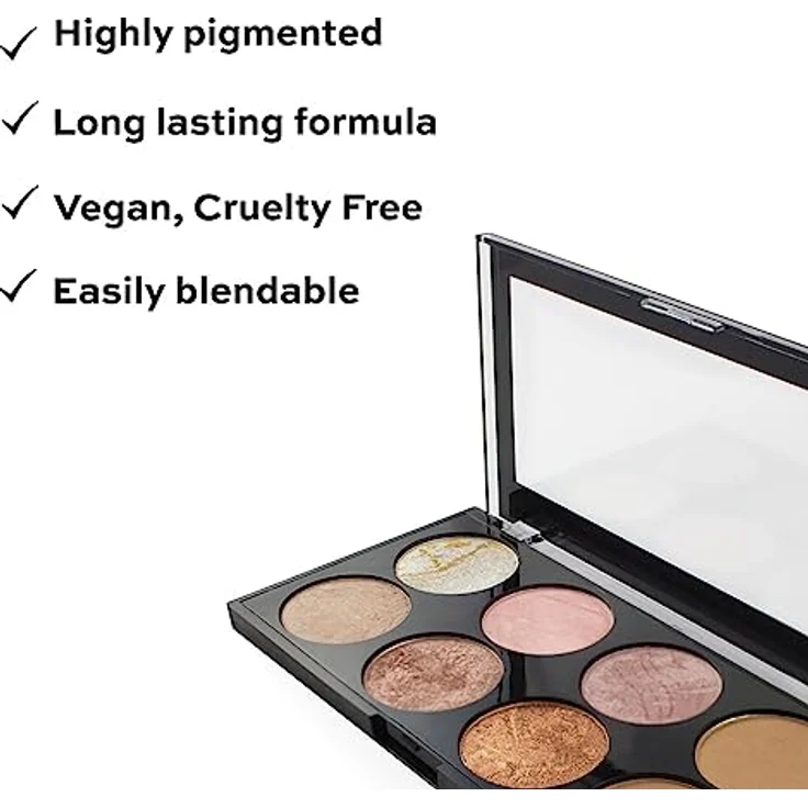 Makeup Revolution Ultra Blush Palette Golden Sugar, 8-in-1 Bronzer, Blush und Highlighter, 13 g – Bild 2