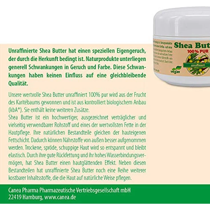 Pharma-Peter SHEA BUTTER unraffiniert und vegetarisch 100% pur, 100 g – Bild 4