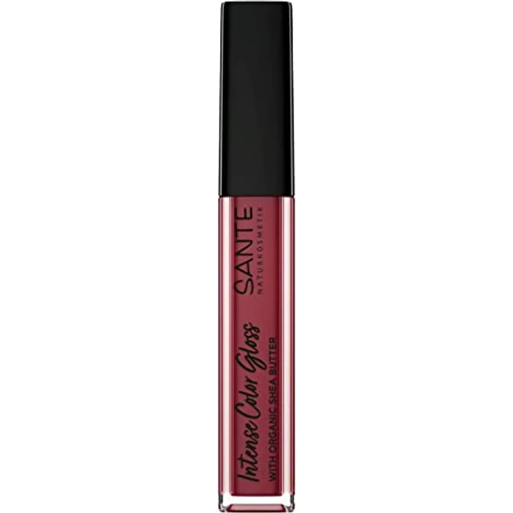 Sante Naturkosmetik Natürlicher Lipgloss mit glänzendem Finish, Mit Sheabutter für gepflegte Lippen, Intense Color Gloss, Nr. 03 Stubborn Plum, 1 x 5,3 ml – Bild 1