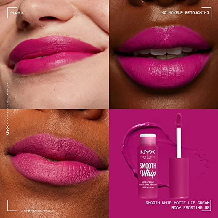 NYX Professional Makeup Smooth Whip Matte Lip Cream, pflegender Lippenstift mit hoher Pigmentierung, 4 ml BDAY – Bild 3