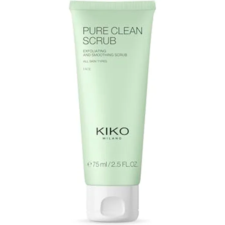 KIKO Milano Pure Clean Scrub, Gesichtsreinigungspeeling mit Hyaluronsäure und Granatapfelextrakt, 75 ml