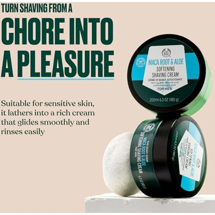 The Body Shop Maca Root & Aloe Softening Shaving Cream, 200 ml Rasiercreme für empfindliche Haut – Bild 2