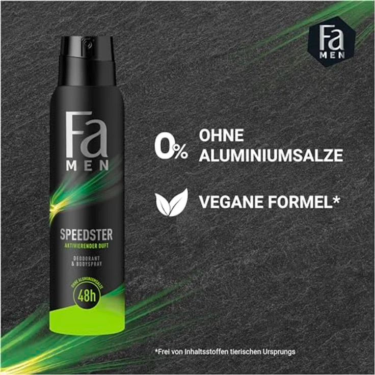 FA Deospray Men Speedster, 6er Pack mit 48h Schutz, 6x 150 ml, vegan und hautfreundlich – Bild 5