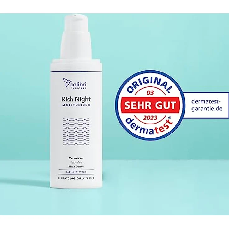 colibri skincare Rich Night Moisturizer 80ml, Nachtcreme für beschleunigte Regeneration, Anti Aging mit Ceramiden und Peptiden, feuchtigkeitsspendend für ein angenehmes Hautgefühl – Bild 5