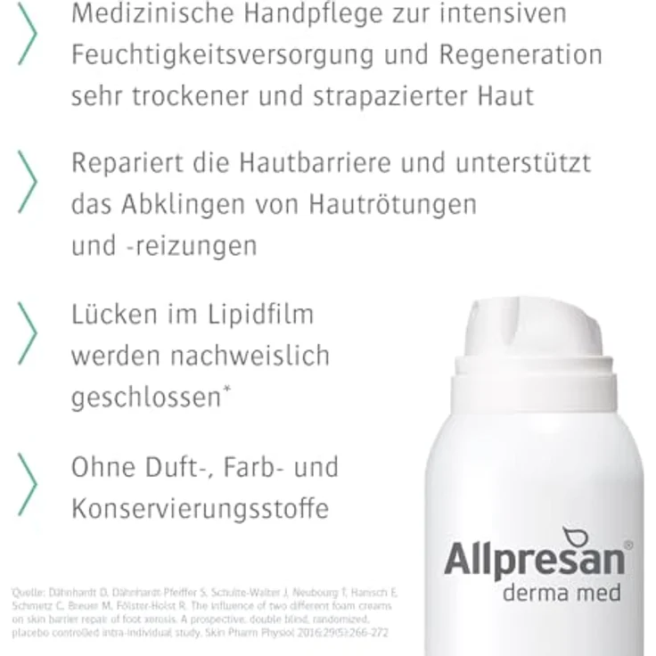 Allpresan Derma med Repair Schaum-Creme HAND INTENSIVPFLEGE - Zur Pflege sehr trockener und strapazierter Hände - 100 ml – Bild 3