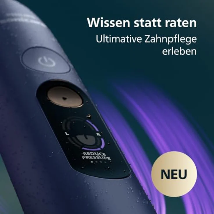 Philips DiamondClean 8000 HX8311/13 Schallzahnbürste für Erwachsene, Sensibel, Zahnfleischpflege, Tiefenreinigung, Whitening, 62000 Bewegungen pro Minute, Blau, mit Timer und USB-Aufladung – Bild 3