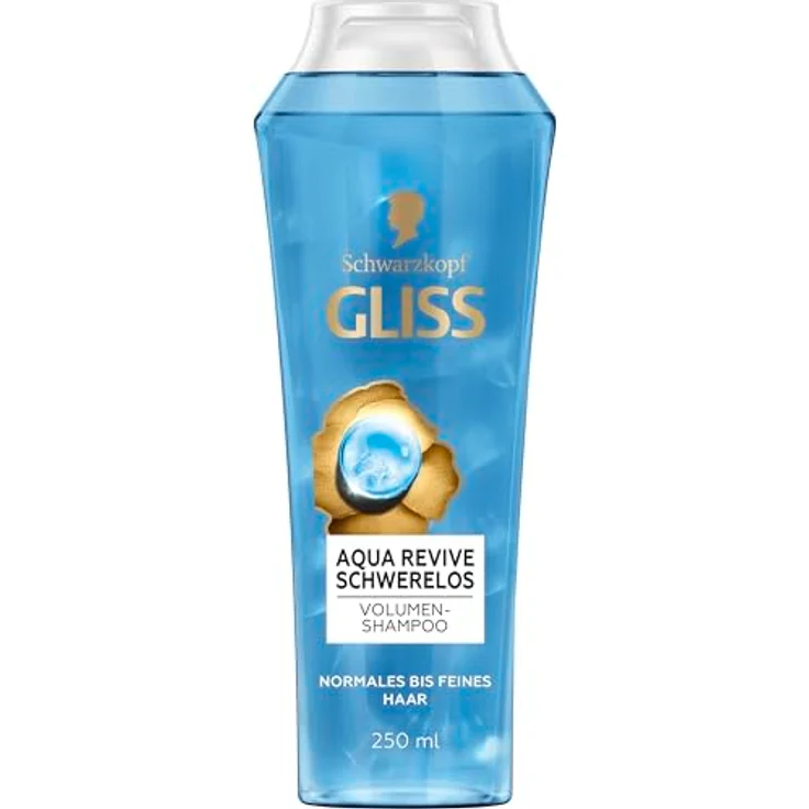 Gliss Aqua Revive Schwerelos Shampoo, Haarshampoo mit Panthenol und Meeresalgen, 250 ml für normales bis feines Haar – Bild 1