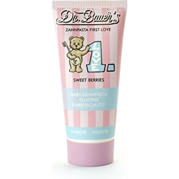 Dr. Bauer's Baby-Zahnpasta, Kinder-Zahncreme First Love Sweet Berries mit Fluorid, 2er Pack (2x 50ml) – Bild 3