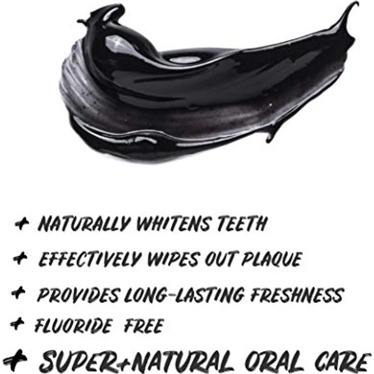 Ecodenta Aktivkohle Zahnpasta Weisse Zähne Ohne Fluorid 2 Pack I Schwarze Kohle Zahncreme Zahnaufhellung I Black Activated Charcoal Teeth Whitening Toothpaste 2x 100ml – Bild 3