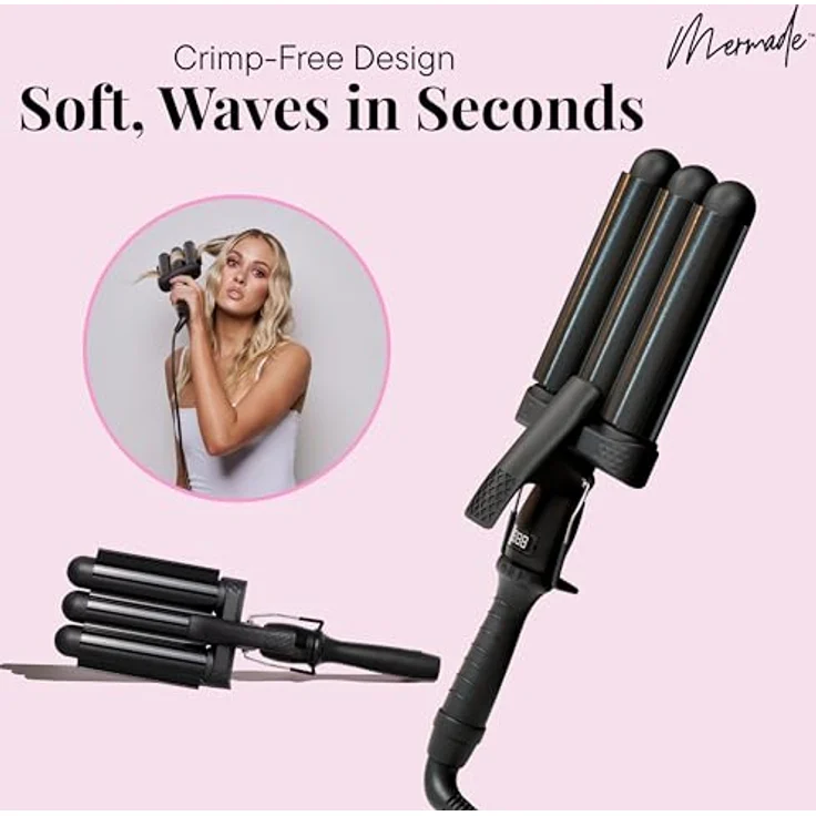 Mermade Pro Waver 32 mm Lockenstab Black mit Ionen-Funktion und Beach-Waves-Effekt – Bild 2