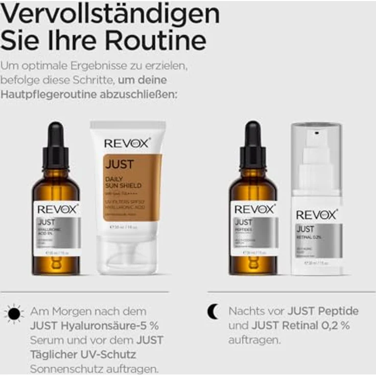 REVOX B77 JUST Multi-Peptide Augenserum, 30 ml, für intensive Pflege der Augenpartie, vegan, dermatologisch getestet – Bild 6
