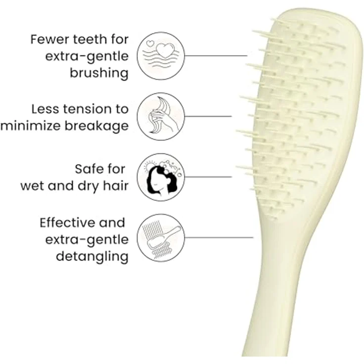 Tangle Teezer Ultimate Detangler Haarbürste, für nasses & trockenes Haar, sanftes Entwirren mit weit abstehenden Borsten – Chamille – Bild 4