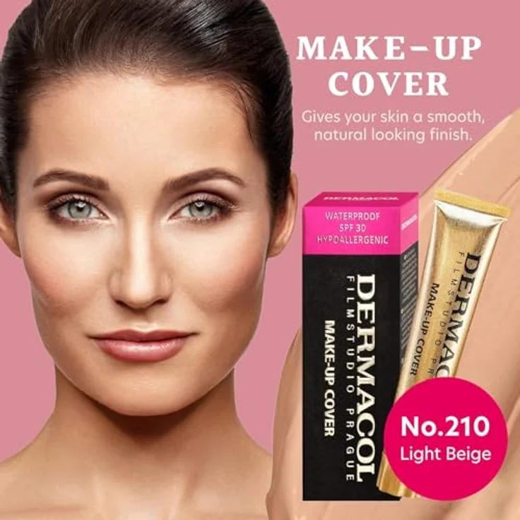 Dermacol Full Coverage Foundation 13g, Flüssige matte Makeup Foundation mit SPF 30, wasserfest, für fettige Haut und Akne, Shade - 210 – Bild 3
