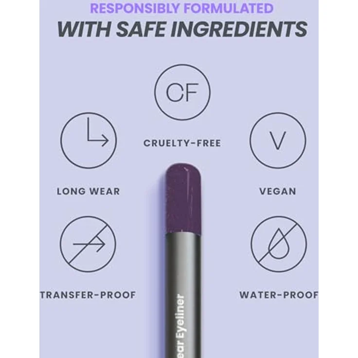 Wonderskin 1440 Longwear Eyeliner, wasserfester Eyeliner + Kajal in Aubergine - 1.2 g mit TruGlide-Technologie – Bild 4