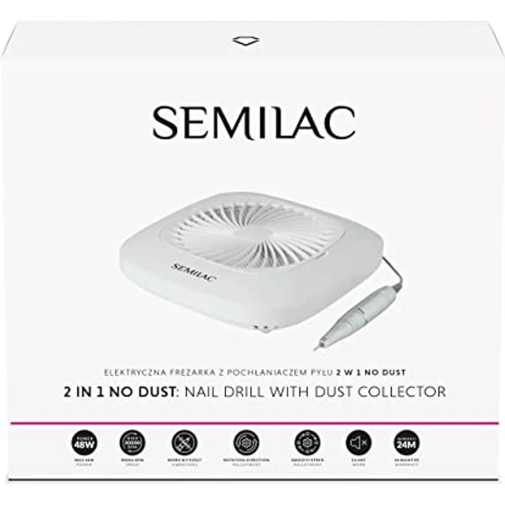 Semilac Elektrische Nagelfeile No Dust 2in1, Nagelpflegegerät für präzise Maniküre und Pediküre – Bild 2