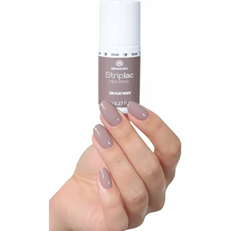 alessandro Striplac Peel or Soak Flat White -VEGAN - LED-Nagellack im mittleren Braunton – Für perfekte Nägel in 15 Minuten, 8ml – Bild 3