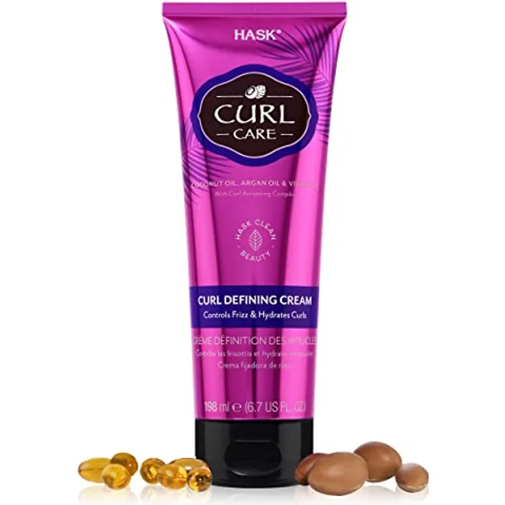 HASK CURL CARE Definierende Lockencreme – vegan, tierversuchsfrei, farbsicher, glutenfrei, ohne Sulfate, ohne Parabene – 198 ml
