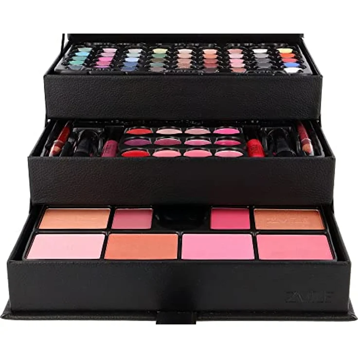 Zmile Cosmetics Augen Make-up Beauty Case in Leder-Optik 82-teilig, Farbe: schwarz – Bild 3