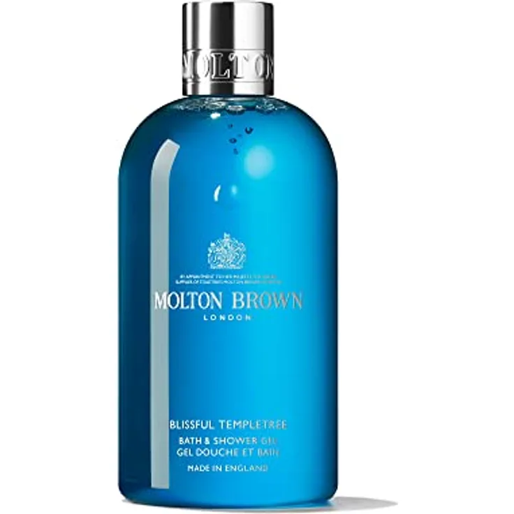 Molton Brown Blissful Templetree Bade- und Duschgel 300 ml, luxuriöser Schaum mit frischer Orange und Patchouli