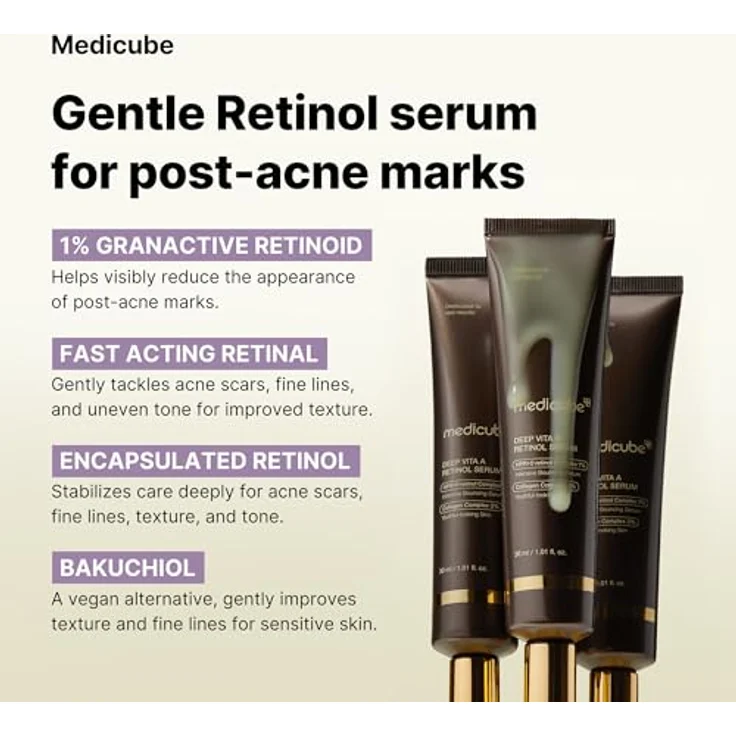 Medicube Deep Vita A Retinol Serum 30ml, K-Beauty Gesichtsserum für feine Linien & ungleichmäßigen Hautton, mit Retinal, Niacinamid und Panthenol – Bild 4