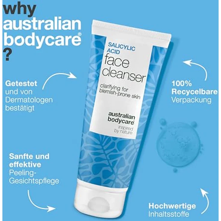 Australian Bodycare Salicylsäure Gesichtsreinigung, tiefenreinigendes Reinigungsgel gegen Pickel und Mitesser, 100 ml – Bild 4