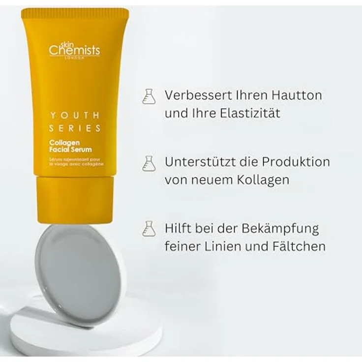 Skin Chemists Collagen Facial Serum 30ml | Reduziert Linien und Falten - Intensive Feuchtigkeitspflege, Aufpolsterung und Erneuerung - Enthüllen Sie glattere Haut, fortgeschrittene Anti-Aging-Formel – Bild 5