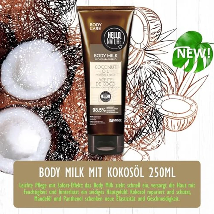 P-Beauty Naturkosmetik Body Milk Lotion mit BIO Kokosöl, Feuchtigkeitspflege für sehr trockene Haut, vegane Hautpflege ohne Silikone & Parabene (3x250ml) – Bild 2