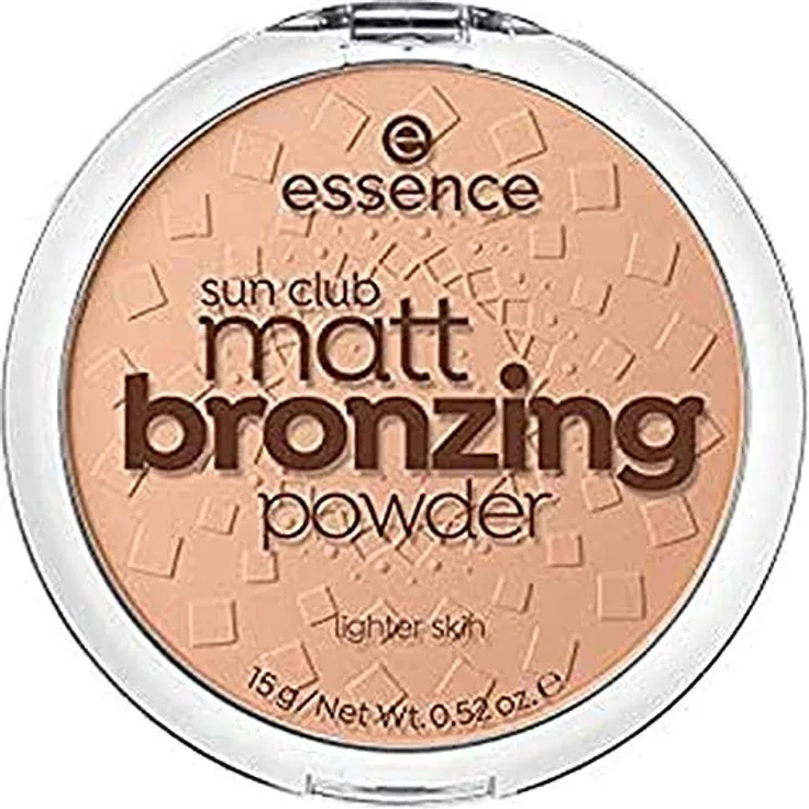 essence sun club matt bronzing powder, Bronzer, Nr. 01, Nude, mattierend, matt, für trockene Haut, für unreine Haut, vegan, ohne Alkohol, ohne Konservierungsstoffe, ohne Parabene, 1er Pack (15g)