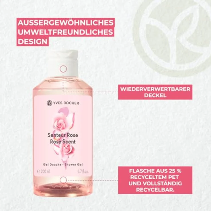 Yves Rocher Senteur Rose Duschgel, 200 ml für Damen, sanfte Reinigung und Feuchtigkeitspflege – Bild 6