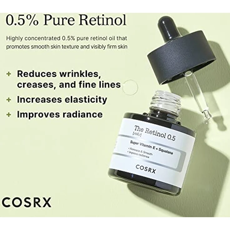 Cosrx The Retinol 0.5 Oil, 20ml Gesichtsserum mit 0,5% Retinol, Vitamin E & Squalan, Anti-Aging Nachtpflege, zur Verbesserung der Hautelastizität, Korean Skincare – Bild 3