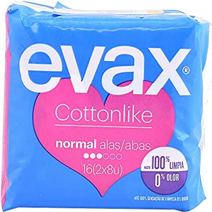 Evax Cottonlike compresas normal mit Flügel 16 Stück Damenbinden – Bild 2