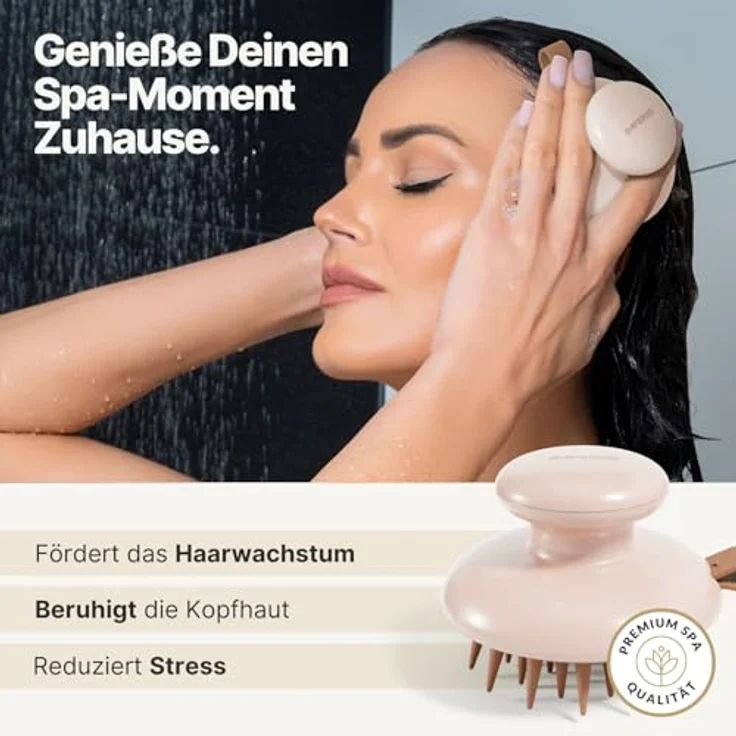 IMPERIO Shampoo-Massagebürste für Tiefenreinigung und Haarwachstum, mit Silikonborsten – Bild 4